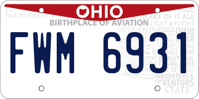 OH license plate FWM6931