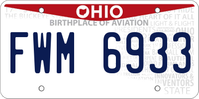 OH license plate FWM6933
