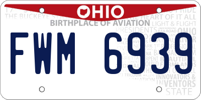 OH license plate FWM6939
