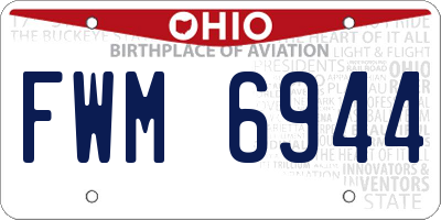 OH license plate FWM6944