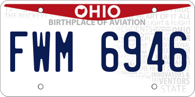OH license plate FWM6946