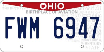 OH license plate FWM6947