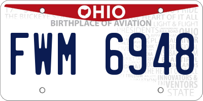OH license plate FWM6948