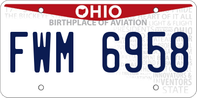 OH license plate FWM6958