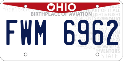 OH license plate FWM6962