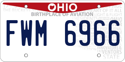 OH license plate FWM6966