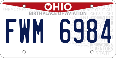 OH license plate FWM6984