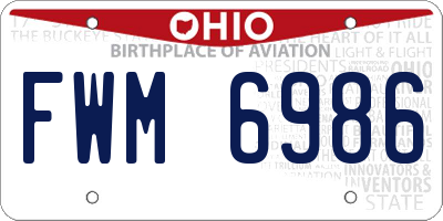 OH license plate FWM6986