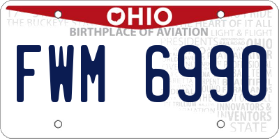 OH license plate FWM6990