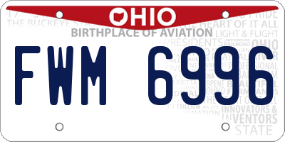 OH license plate FWM6996