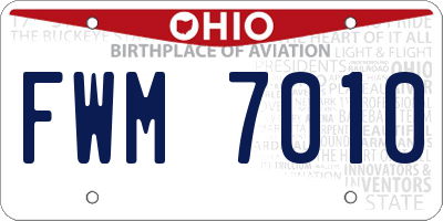 OH license plate FWM7010