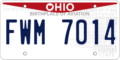 OH license plate FWM7014