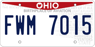 OH license plate FWM7015