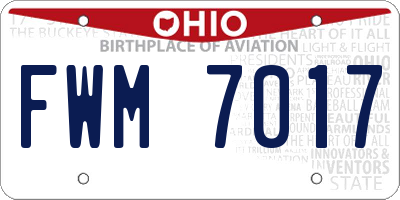 OH license plate FWM7017