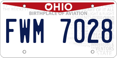 OH license plate FWM7028