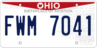 OH license plate FWM7041