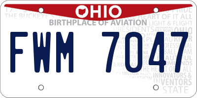 OH license plate FWM7047