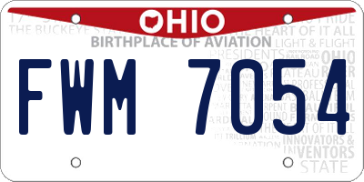 OH license plate FWM7054