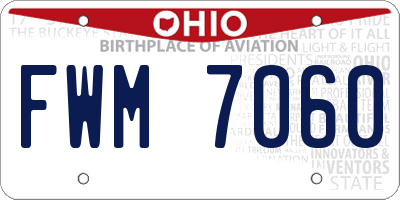 OH license plate FWM7060