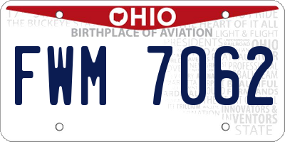 OH license plate FWM7062