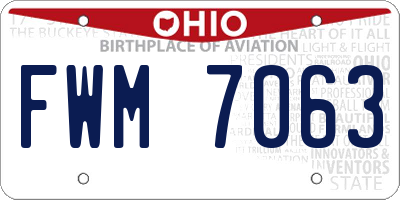 OH license plate FWM7063