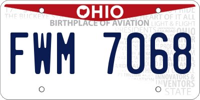 OH license plate FWM7068