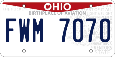 OH license plate FWM7070