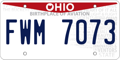 OH license plate FWM7073