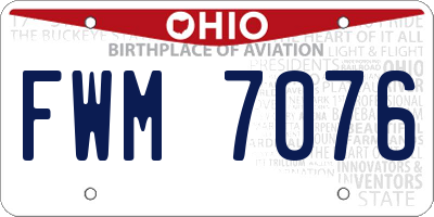 OH license plate FWM7076