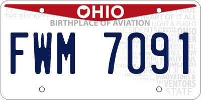 OH license plate FWM7091