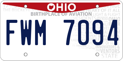 OH license plate FWM7094