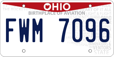 OH license plate FWM7096