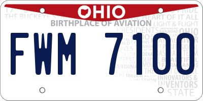 OH license plate FWM7100