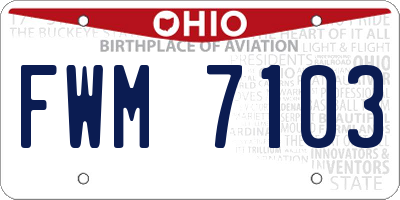 OH license plate FWM7103