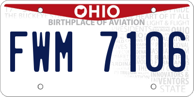 OH license plate FWM7106