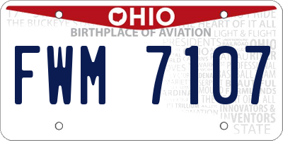 OH license plate FWM7107