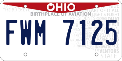 OH license plate FWM7125