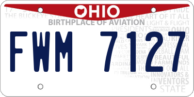 OH license plate FWM7127