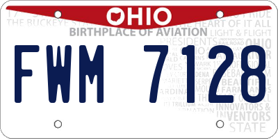 OH license plate FWM7128