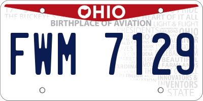 OH license plate FWM7129