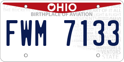 OH license plate FWM7133