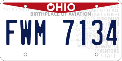 OH license plate FWM7134