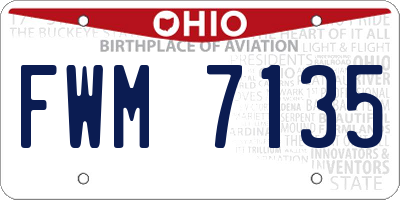 OH license plate FWM7135