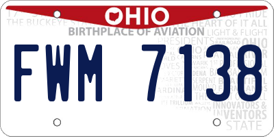 OH license plate FWM7138
