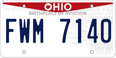 OH license plate FWM7140