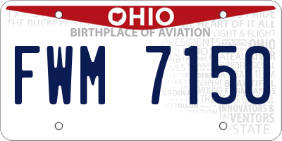 OH license plate FWM7150