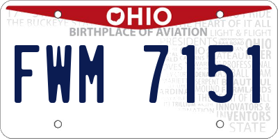OH license plate FWM7151
