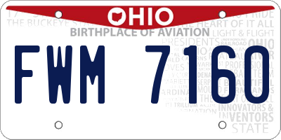 OH license plate FWM7160