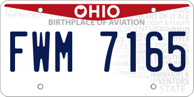 OH license plate FWM7165
