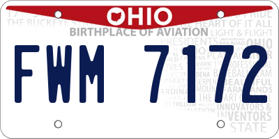 OH license plate FWM7172